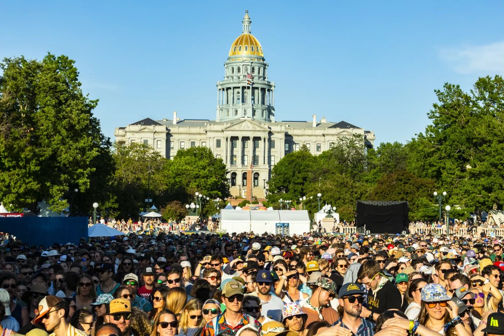 Fans packed Civic Center Park.