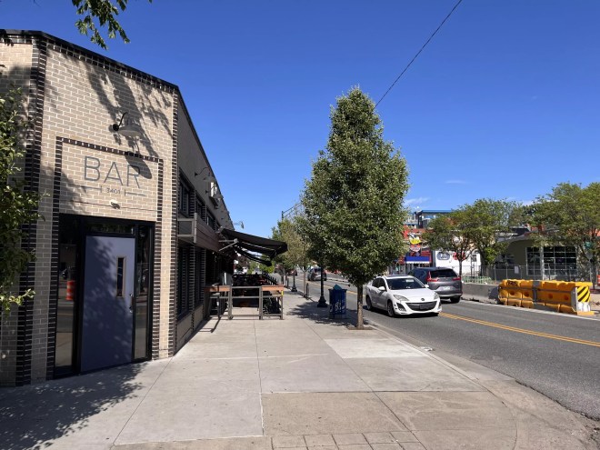 street corner with construction
