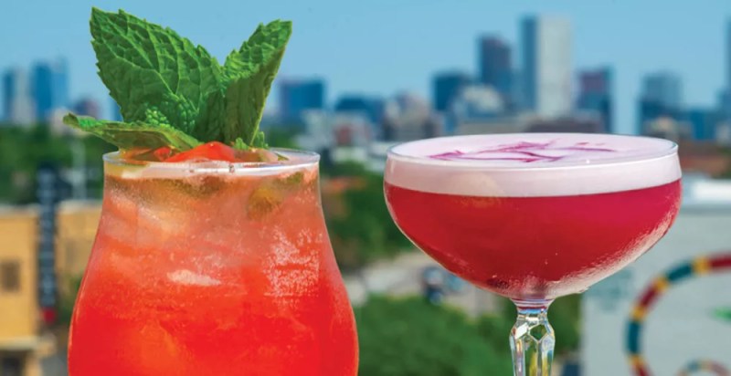 red drinks on skyline