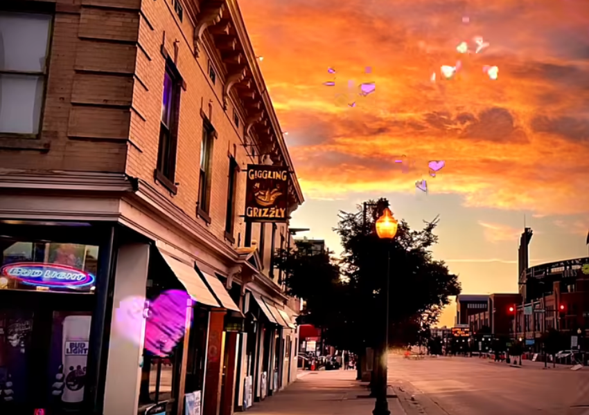 bar at sunset