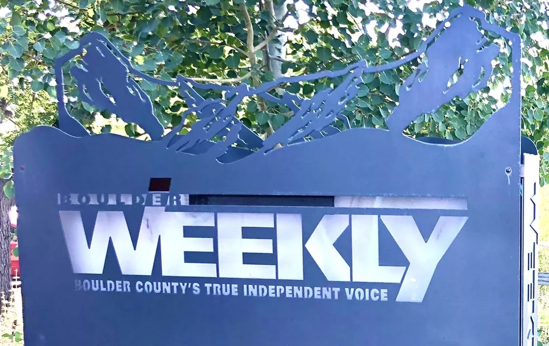 Boulder Weekly's exterior signage from when the weekly newspaper had its own building