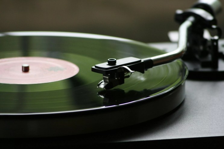 A record player playing a vinyl