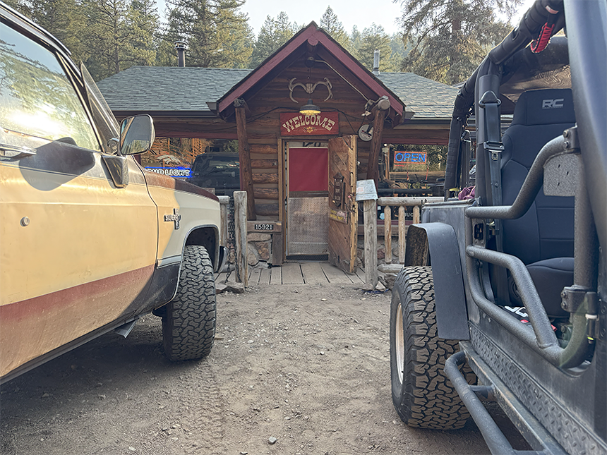 cars in front of bars