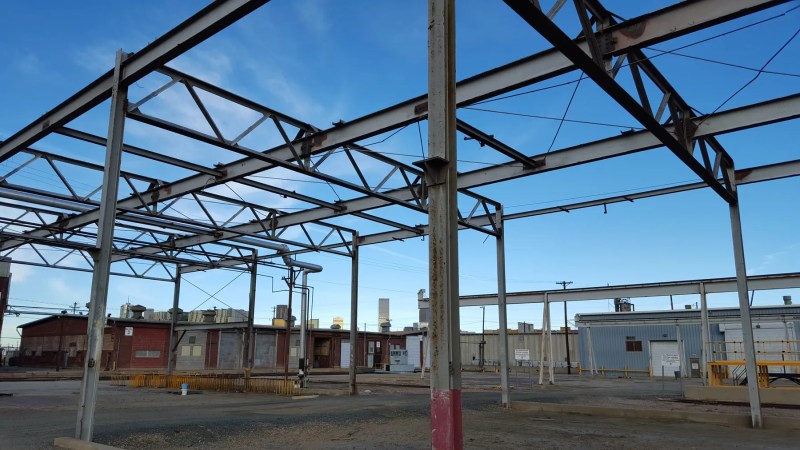 structure in old railyard