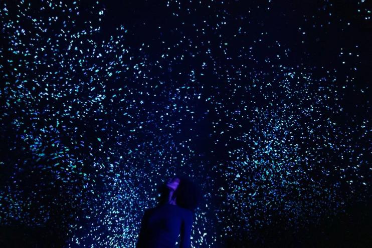 Glowing blue sparks