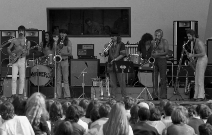 Frank Zappa and the Mothers of Invention at the Denver Pop Festival in 1969.
