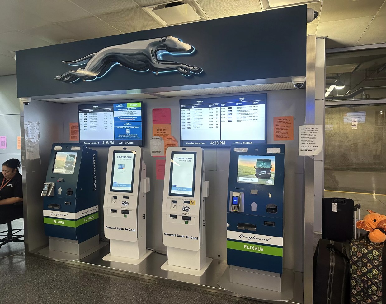 geyhound bus ticket kiosk
